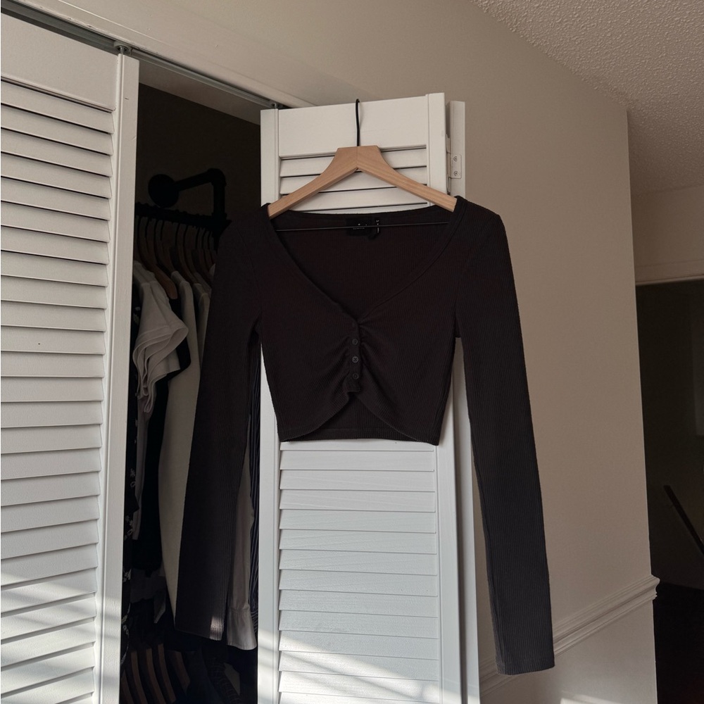 Urban Outfitters Out from Under Ribbed Long-sleeve Cropped Lounge Shirt